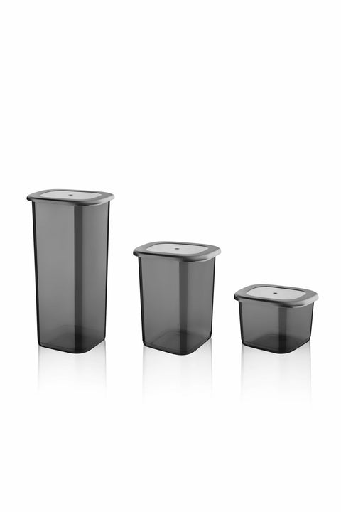 Keep London Kitchen Black Square Safekeeping Kare PPF 6'lı Siyah Saklama Kabı Seti