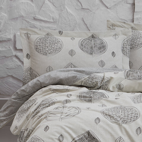 Keep London Dolce Sleep Series 301 Natural Cotton(Doğal Pamuk) Çift Kişilik Nevresim Takımı-Gri