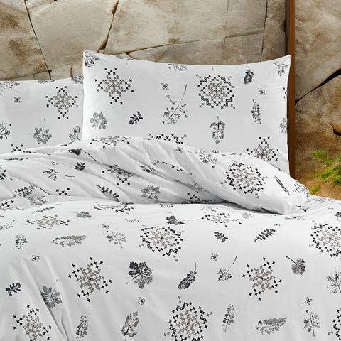 Keep London Home Series 307 Natural Cotton(Doğal Pamuk) Tek Kişilik Nevresim Takımı-Gri