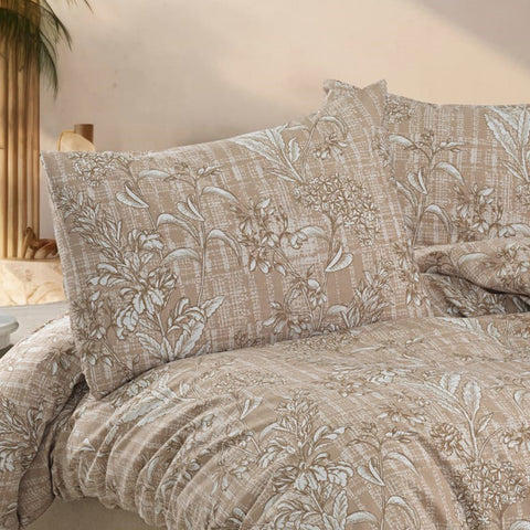 Keep London Home Series 313 Natural Cotton(Doğal Pamuk) Tek Kişilik Nevresim Takımı-Bej