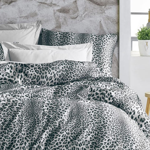 Keep London Home Series 321 Natural Cotton(Doğal Pamuk) Tek Kişilik Nevresim Takımı-Leopar Gri