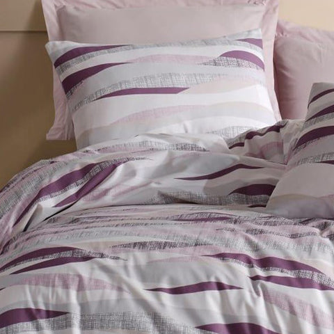 Keep London Home Series 323 Natural Cotton(Doğal Pamuk) Tek Kişilik Nevresim Takımı-Lila