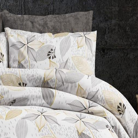 Keep London Home Series 329 Natural Cotton(Doğal Pamuk) Tek Kişilik Nevresim Takımı-Gri