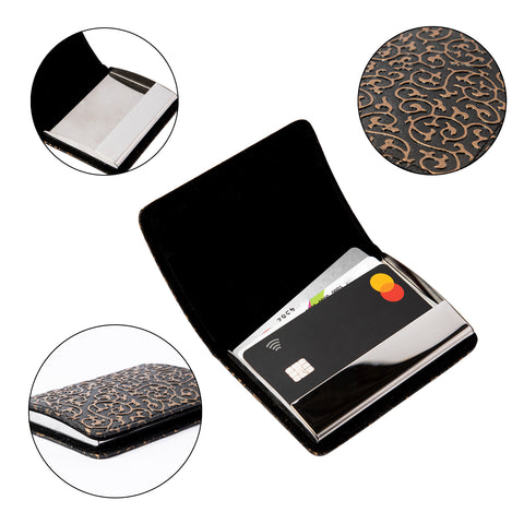 Biggdesign Black Leather Cover Business Card Holder