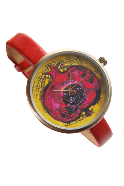 Biggdesign Pomegranate Patterned Wrist Watch