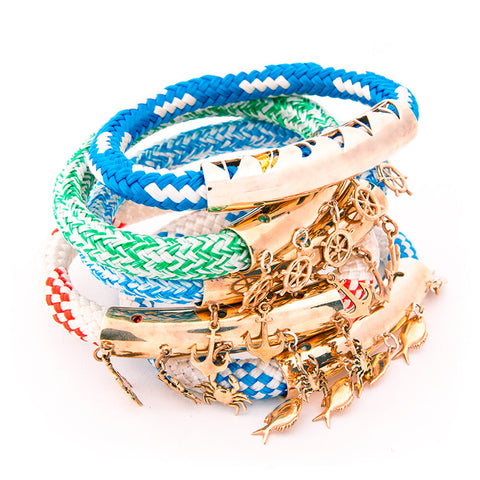 AnemosS Sail Detailed Rope Bracelet - Blue