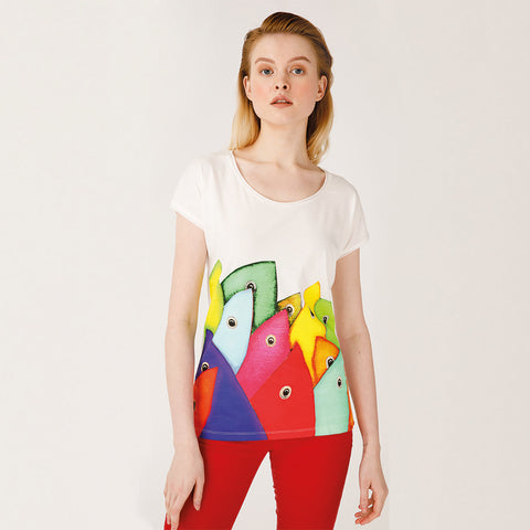 Biggdesign Fertility Fish Crew Neck T-Shirt S