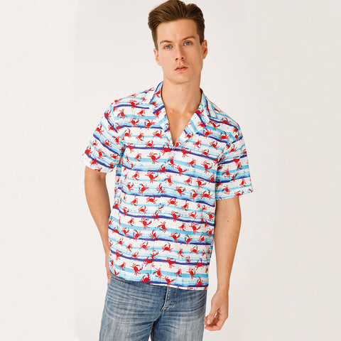 AnemosS Crab Patterned Men's Shirt S