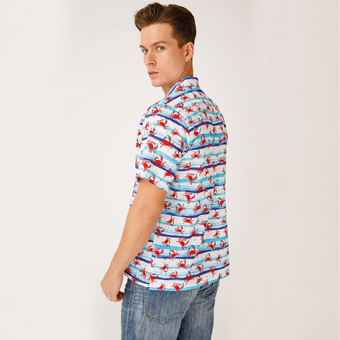 AnemosS Crab Patterned Men's Shirt S