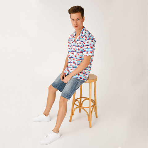 AnemosS Crab Patterned Men's Shirt S