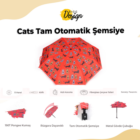 Biggdesign Cats Fully Automatic Umbrella