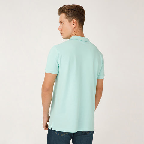 Anemoss Green Sailboat Men's Polo Collar T-Shirt, S