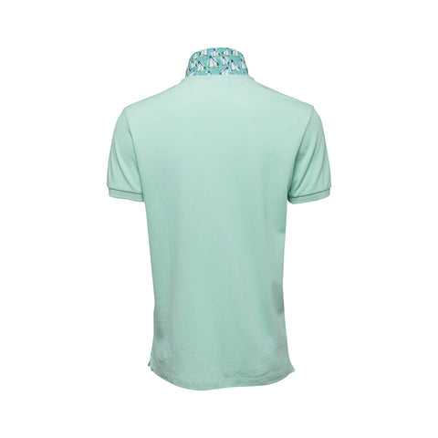 Anemoss Green Sailboat Men's Polo Collar T-Shirt, S