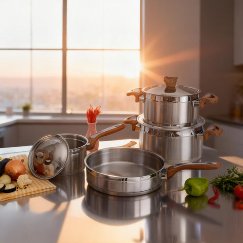 Serenk Definition Stainless Steel 7 Pieces Cookware Set
