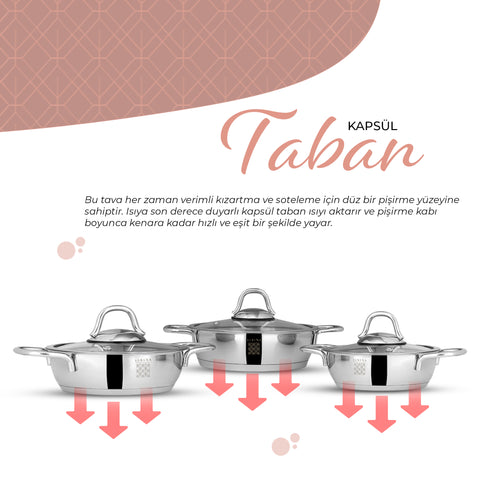 Serenk Definition 6 Pieces Stainless Steel Egg Pan Set