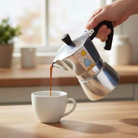 Any Morning Hes-6 Aluminum Espresso Coffee Maker 240 ml