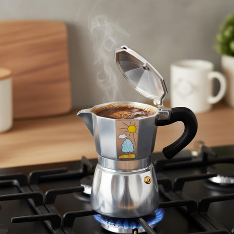 Any Morning Hes-6 Aluminum Espresso Coffee Maker 240 ml