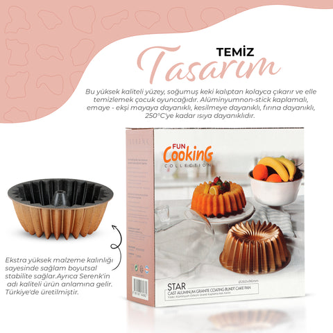Serenk Fun Cooking Star Cake Pan 10.2" Inch Bakeware Round