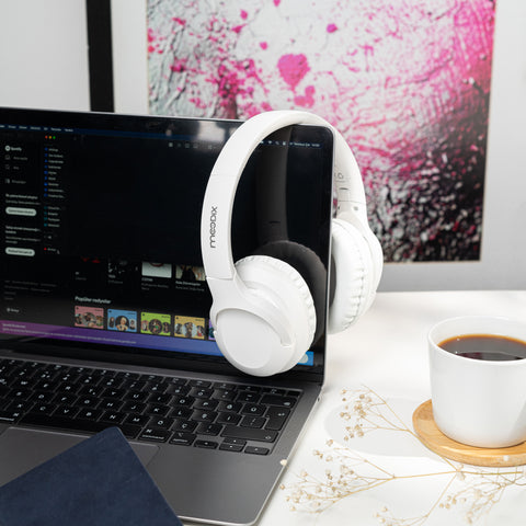 Moodix KO23NB1701W ANC Bluetooth On-Ear Headphones, White