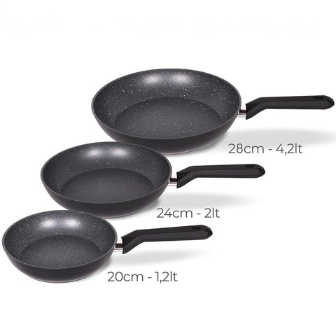 Serenk Excellence 3 Pieces Granite Pan Set