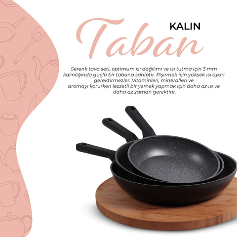 Serenk Excellence 3 Pieces Granite Pan Set