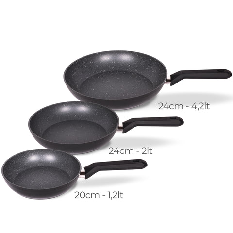 Serenk Excellence 3 Pieces Granite Pan Set