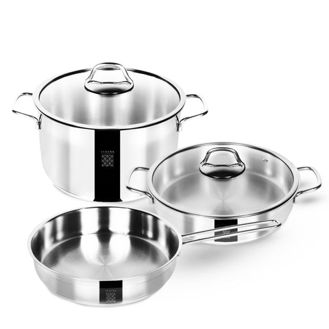 Serenk Modernist 5 Piece Stainless Steel Pots and Pan Set