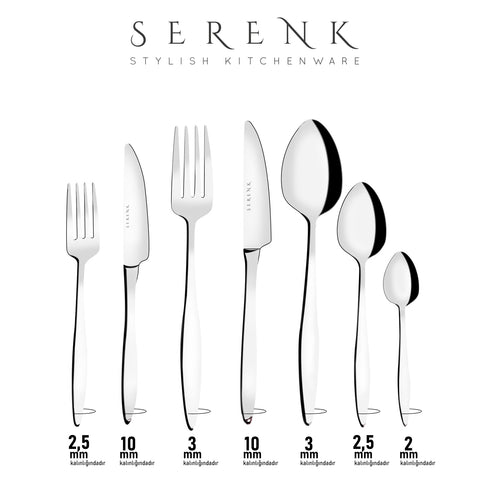 Serenk Milan Stainless Steel Cutlery Set 24 Pieces