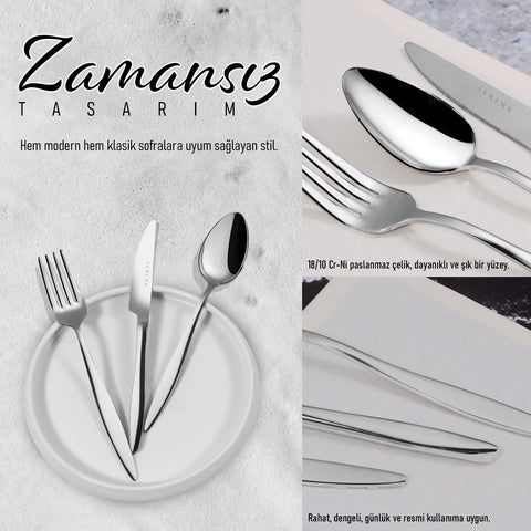 Serenk Milan Stainless Steel Cutlery Set 24 Pieces