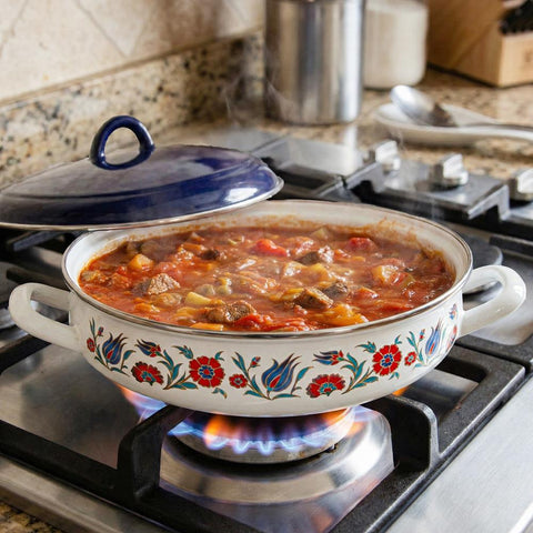 Serenk 26 cm Enamel Belly Shallow Casserole