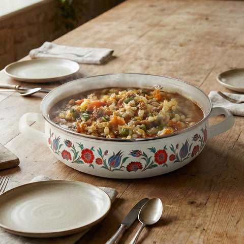 Serenk 26 cm Enamel Belly Shallow Casserole