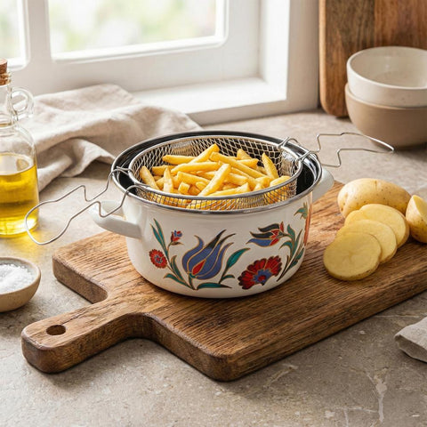 Serenk 22 cm Enamel Frying Pot