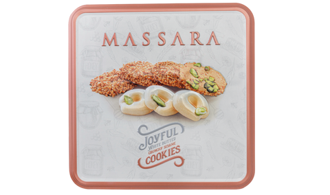 Massara Joyful White Butter Crunchy Sesame Cookies (Metal Packaging) 400 g