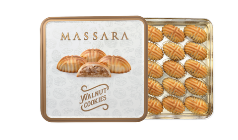 Massara Walnut Cookies Metal Packaging 400g