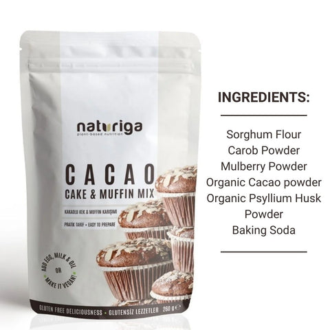 Naturiga Gluten Free Cacao Cake Mix (260 Gr)
