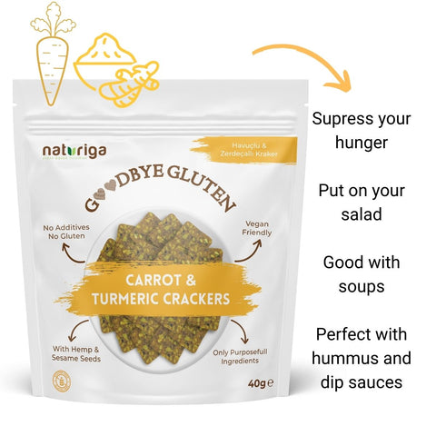 Naturiga Gluten Free Turmeric & Carrot Crackers (40 Gr)