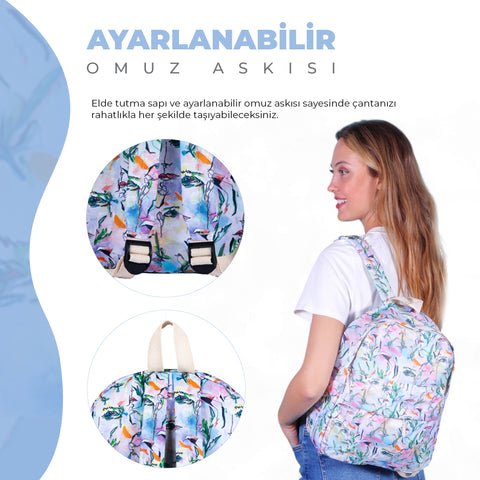 Biggdesign White Faces Backpack