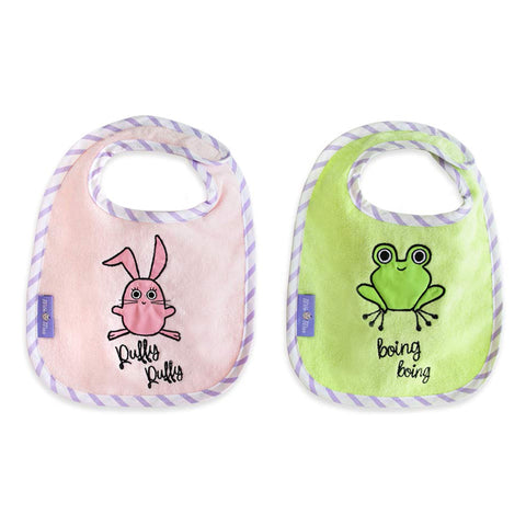 Milk&Moo Towel Bib Set of 2 Sprat Frog and Chinchilla