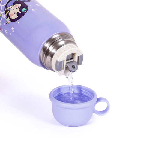 MILK&MOO Steel Kids Water Bottle with Bag Mermaid 550 ml/18.5 oz