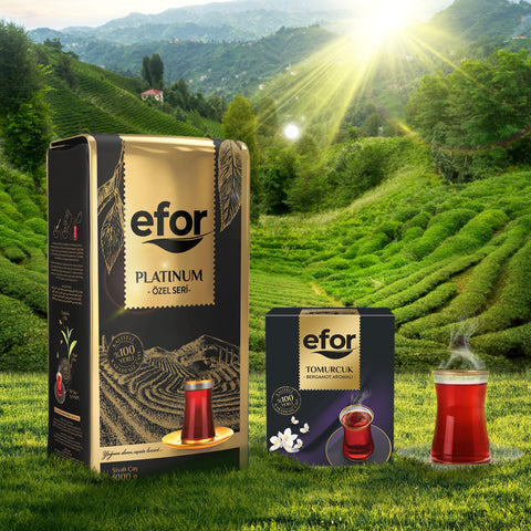 Efor Platinum 1000 gr-Efor Bergamot Aromalı Tomurcuk Çay Dökme Çay 100gr-Set