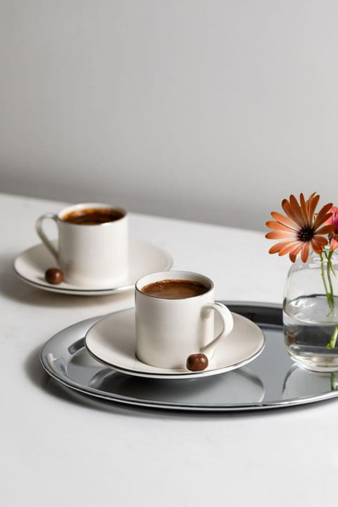 Porser Lumina Silver Pure Coffee Set 4 Pieces