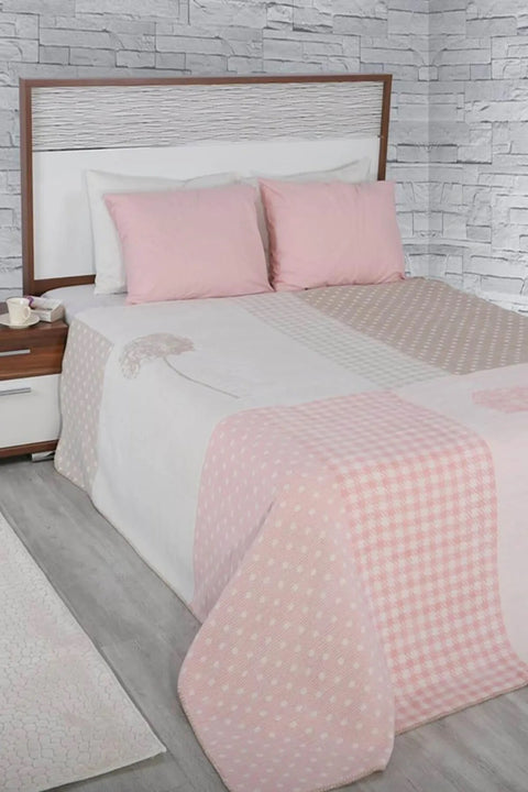 Dinarsu Double Cotton Blanket Rita, Pink