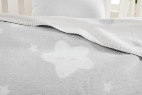 Dolce Bonita Home Cotton Baby Blanket Star, Light Gray