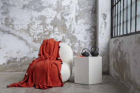 Dolce Bonita Home Double Bobble Pique Blanket 200x220, Brick Red