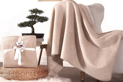 Dolce Bonita Home Cotton TV Blanket 127X155 Basic Beige