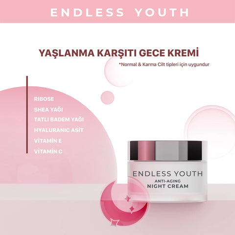 Sheida Endless Youth Yaşlanma Karşıtı Gece Kremi 50 ml - Normal & Karma Ciltler