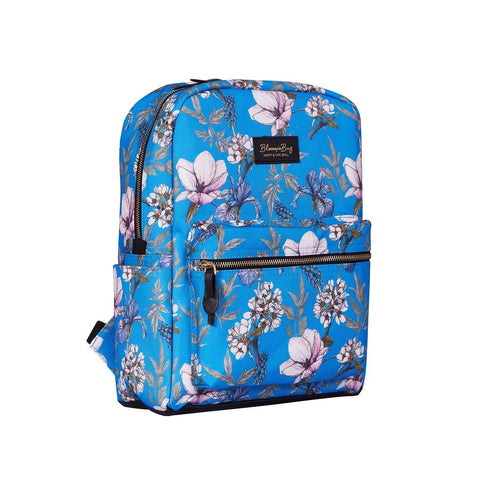 Bloominbag Blue Cherry Blossom Floral Pattern 13-14 inch Women's Backpack Laptop / Macbook Bag
