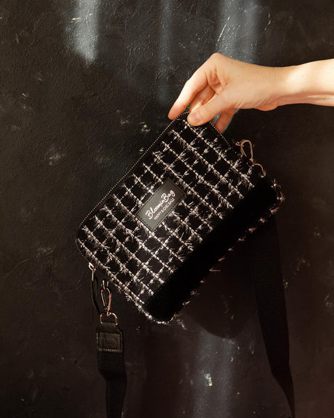 Bloominbag Noir Tweed Crossbody Bag