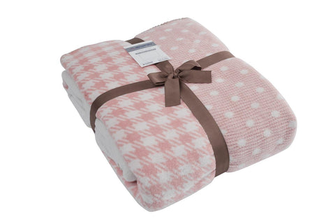Dinarsu Double Cotton Blanket Rita, Pink