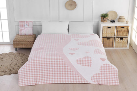 Dinarsu Double Cotton Blanket Bella Pink